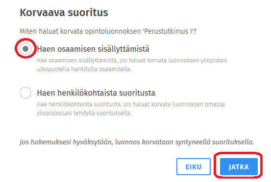 Kuvakaappaus Sisun käyttöliittymästä.