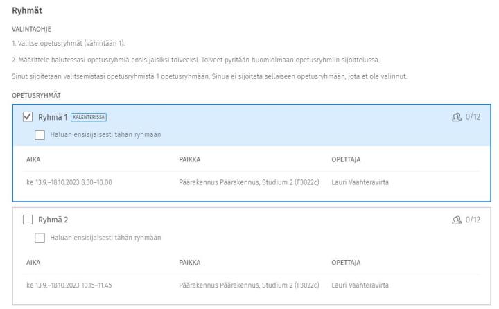 Kuvakaappaus Sisun käyttöliittymästä.