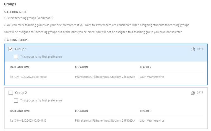 Screenshot of the user interface of Sisu.