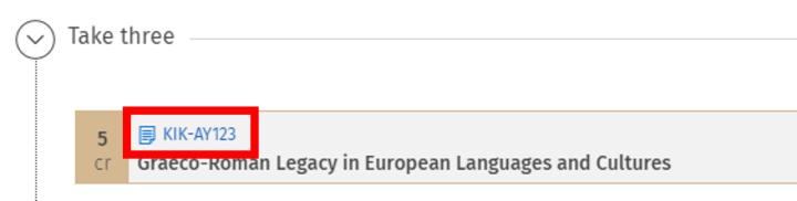 Screenshot: course brochure in Sisu