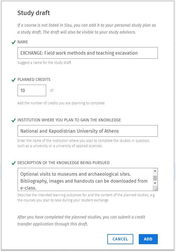 Screenshot of the user interface of Sisu.