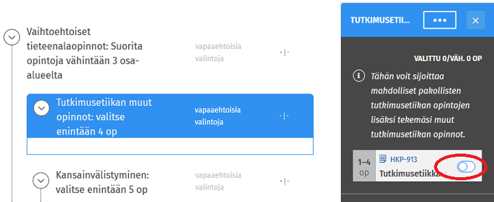 Kuvakaappaus Sisun käyttöliittymästä.