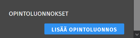 Kuvassa on Lisää opintoluonnos-painike valinta-avustimen alareunasta.