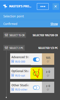 Screenshot from Sisu's selection assistant.