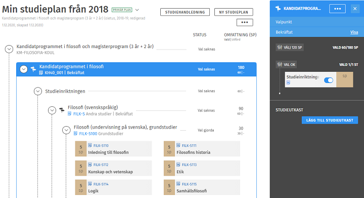 En skärmdump från Sisu.