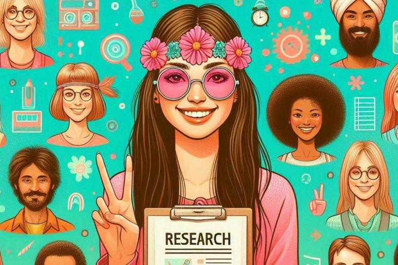 piirroskuva ihmisiä kukkaseppele