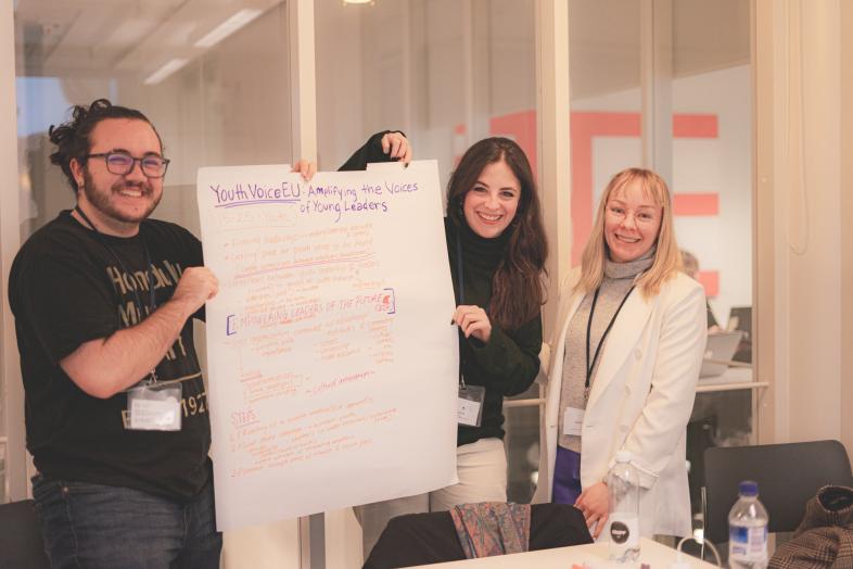 students presenting their plan 