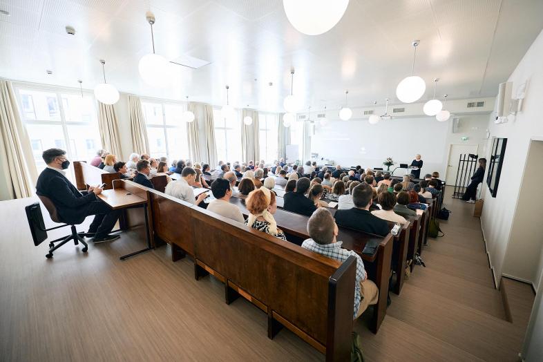 Audience in a lecture hall.