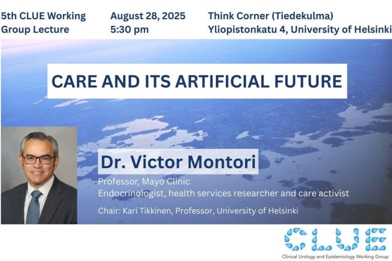 Photograph of Victor Montori and the basic lecture details, which are also provided in the accompanying text.