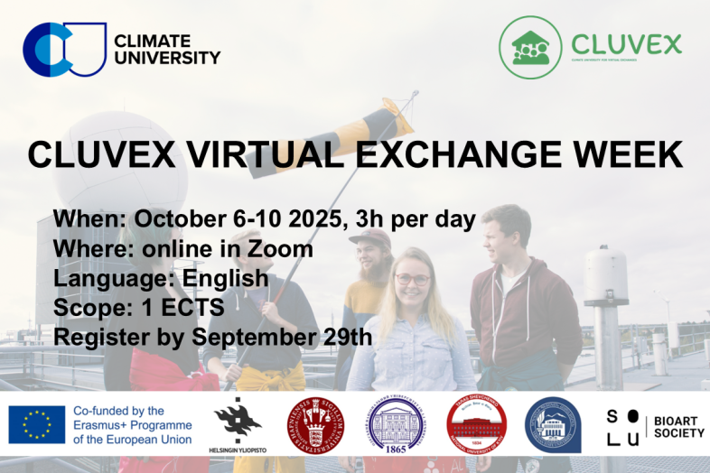 Cluvex poster with basic information that is also included in the bulletin text.