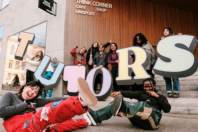 Tutors outside Think Corner