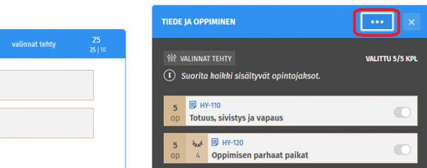 Kuvakaappaus Sisun käyttöliittymästä